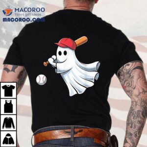 Ghost Playing Baseball Halloween Costume For Boys Kids Tshirt