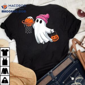 Ghost Playing Basketball Halloween Costume For Boys Kids Shirt