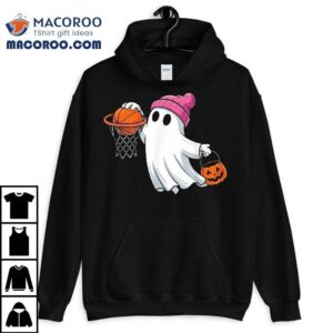 Ghost Playing Basketball Halloween Costume For Boys Kids Tshirt