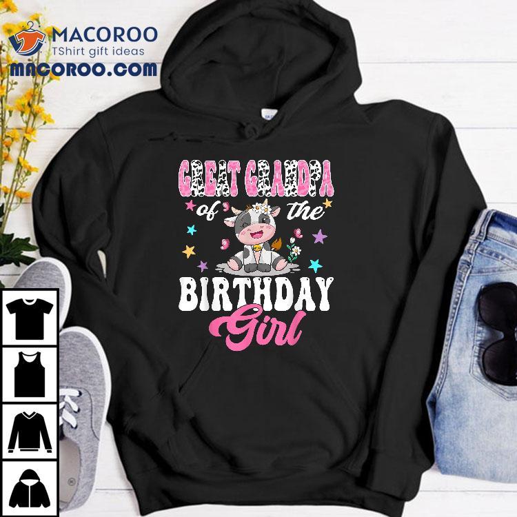 Great Grandpa Of The Birthday Girl Cute Cow 1st Shirt Great Grandpa Of The Birthday Girl Cute Cow 1st Shirt