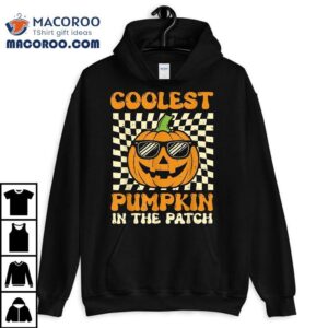 Groovy Coolest Pumpkin In The Patch Toddler Boys Halloween Tshirt