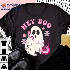 Groovy Hey Boo Cute Ghost Funny Halloween Girls Kids Tshirt