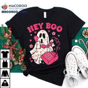 Groovy Hey Boo Cute Ghost Funny Halloween Wo Kids Tshirt