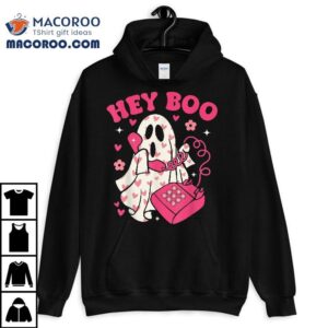 Groovy Hey Boo Cute Ghost Funny Halloween Wo Kids Tshirt