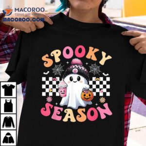 Groovy Retro Spooky Season Ghost Wo Halloween Shirt