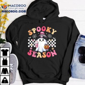 Groovy Retro Spooky Season Ghost Wo Halloween Tshirt
