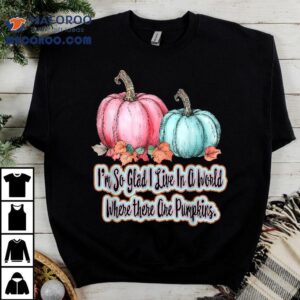 Halloween Autumn Fall Pumpkins Pink Teal Orange Harves Tshirt