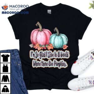 Halloween Autumn Fall Pumpkins Pink Teal Orange Harves Tshirt