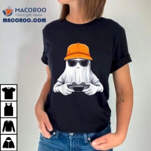 Halloween Boys Kids Ghost Gamer Scary Controller Gaming Tshirt