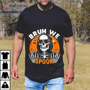 Halloween Shirt Boys Skeleton Bruh