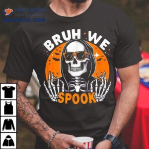 Halloween Boys Skeleton Bruh Tshirt