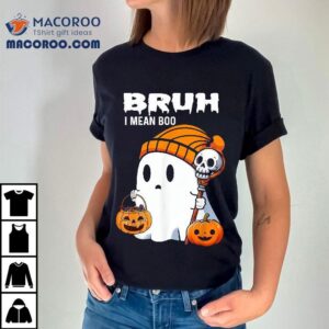Halloween Bruh Ghost Boo Skull Pumpkin Boys Kids Shirt