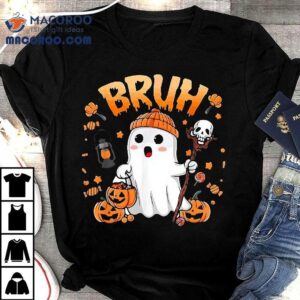 Halloween Bruh Ghost Boo Skull Pumpkin Boys Kids Wo Shirt