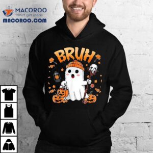 Halloween Bruh Ghost Boo Skull Pumpkin Boys Kids Wo Tshirt