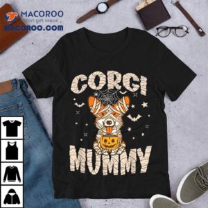 Halloween Costume Dog Lover Owner Outfit Adult Corgi Mummy Tshirt