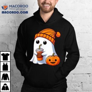 Halloween Costume Ghost Drinking Pumpkin Girls Tshirt
