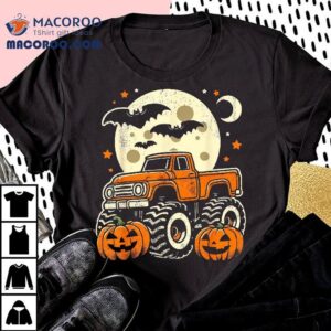 Halloween Shirt For Kids Boy Monster Truck Pumpkin