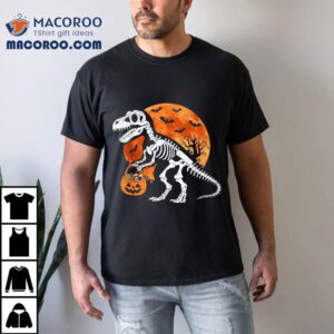 Halloween For Kids Toddler Skeleton Dinosaur Trex Boys Tshirt