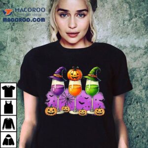 Halloween For Red Wine Glasses Funny Shirt