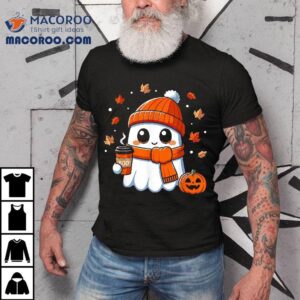 Halloween Ghost Coffee Boo Spooky Season Fall Girls Shirt
