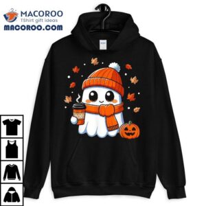 Halloween Ghost Coffee Boo Spooky Season Fall Girls Tshirt