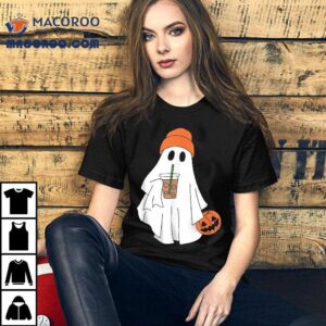 Halloween Ghost Drinking Coffee Ice Shirt