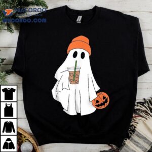 Halloween Ghost Drinking Coffee Ice Shirt