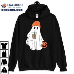 Halloween Ghost Drinking Coffee Ice Tshirt