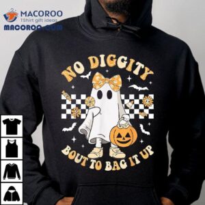 Halloween Ghost No Diggity Bout To Bag It Up Girls Kids Shirt