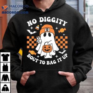 Halloween Ghost No Diggity Bout To Bag It Up Kids Toddler Tshirt