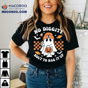 Halloween Ghost No Diggity Bout To Bag It Up Kids Toddler Tshirt