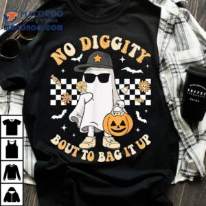Halloween Ghost No Diggity Bout To Bag It Up Toddler Kids Shirt