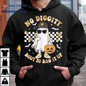 Halloween Ghost No Diggity Bout To Bag It Up Toddler Kids Tshirt