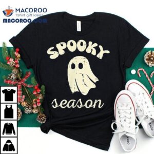 Halloween Ghost Spooky Season Costume Pocket Kids Tshirt