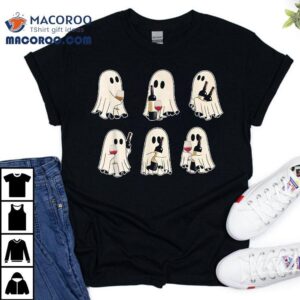 Halloween Ghost Wine Cute Lace Spooky Shirt