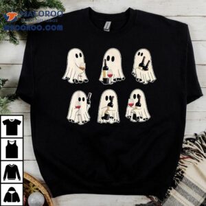 Halloween Ghost Wine Cute Lace Spooky Tshirt