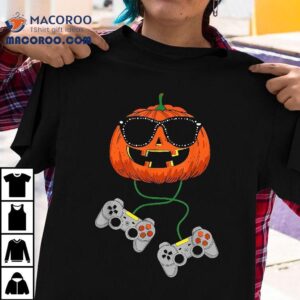 Halloween Jack O Lantern Gamer Boys Kids Funny Tshirt