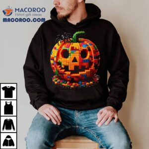 Halloween Master Builder Pumpkin Kids Building Blocks Bricks Tshirt