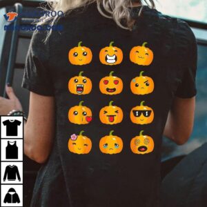 Halloween Pumpkins Emotions Boys Girls Kids Cute Shirt