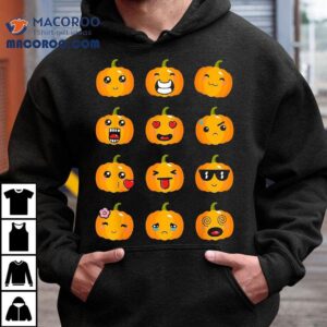 Halloween Pumpkins Emotions Boys Girls Kids Cute Shirt