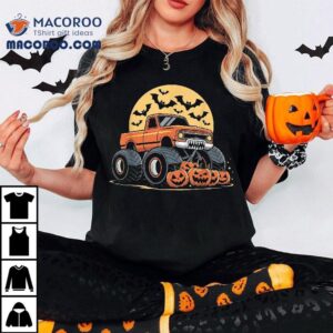 Halloween S For Kids Boys Monster Truck Pumpkins Tshirt