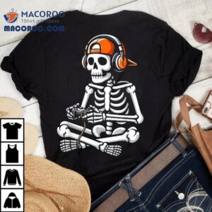 Halloween Shirts For Kids Toddler Skeleton Gamer Gaming Boys Shirt