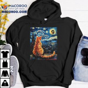 Halloween Starry Night Cat Comma La Kamala Harris Tshirt