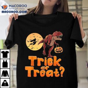 Halloween T Rex Dinosaur Trick Or Treat Pumpkin Funny Tshirt