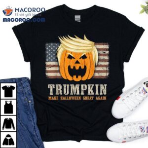 Halloween Trumpkin Vintage Us Flag Funny Shirt