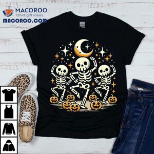 Happy Dancing Skeleton Halloween Pumpkin S Fall Gif Tshirt