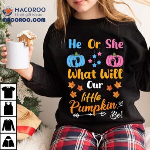 He Or She What Will Our Little Pumpkin Be Thanksgiving Funny Shirt