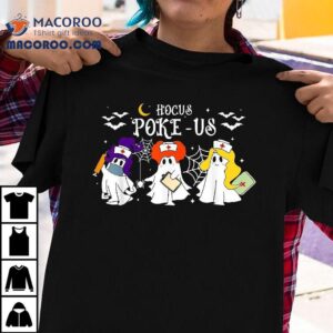 Hocus Poke Us Witch Nurse Halloween Medical Lab Tech Spooky Tshirt