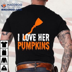 I Love His Broomstick Her Pumpkins Halloween Couples Tshirt
