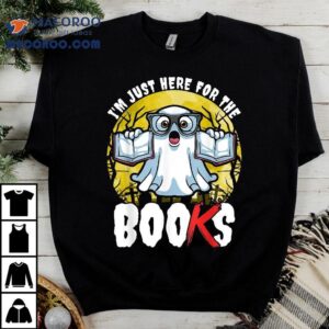 I M Just Here For The Books Funny Halloween Party Costume Tshirt